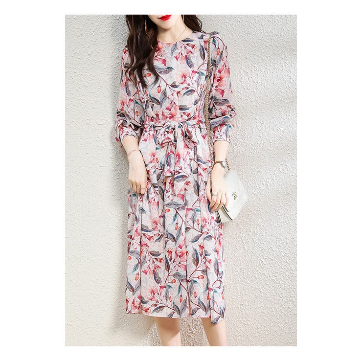 シフォン ワンピース 花柄 フレア 長袖 秋 新作 品番 Herw Witch ウィッチ のレディースファッション通販 Shoplist ショップリスト