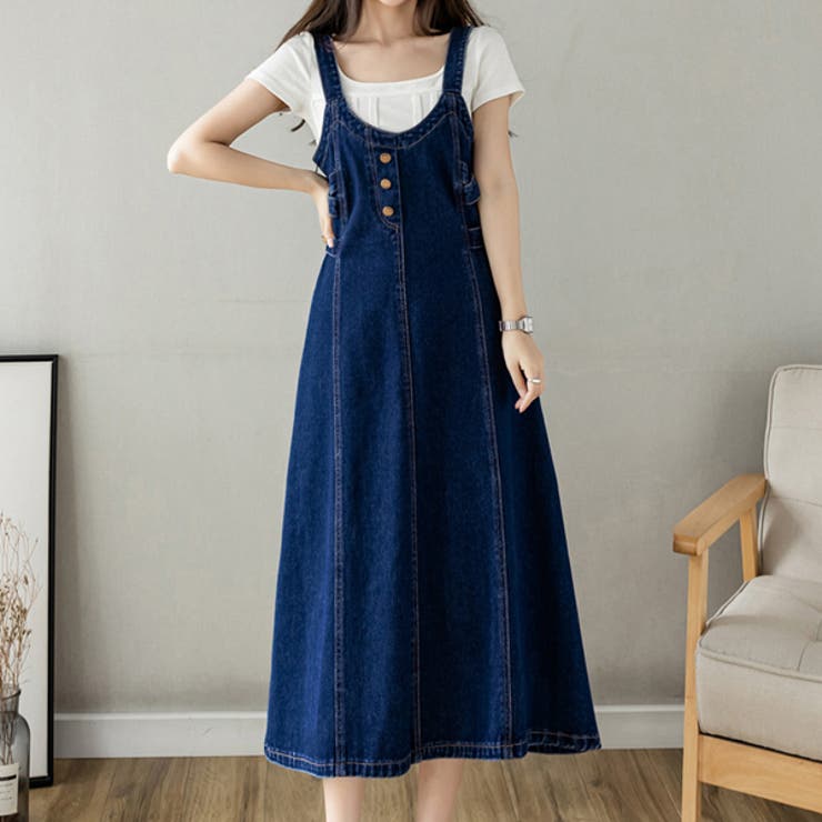 サス付デニムワンピース ハイウエスト 秋 新作 | WITCH | 詳細画像2 