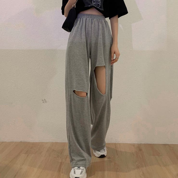 ダメージ スウェット パンツ ウエストゴム パンツ ボトムス 春 夏 新作 | WITCH | 詳細画像2 