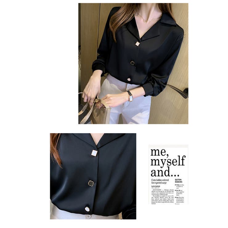 ブラウス スキッパー Vネック 長袖 春 夏 新作 | WITCH | 詳細画像4 