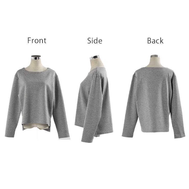 トップス レディース ボートネック ロングTシャツ ロング Tシャツ カットソ | HUG.U | 詳細画像21 