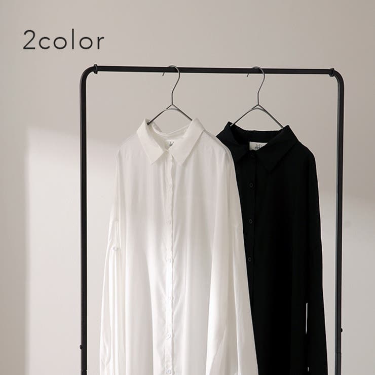 シャツワンピース シャツ バックスリット ロング ロングシャツ ワンピース チ | HUG.U | 詳細画像8 