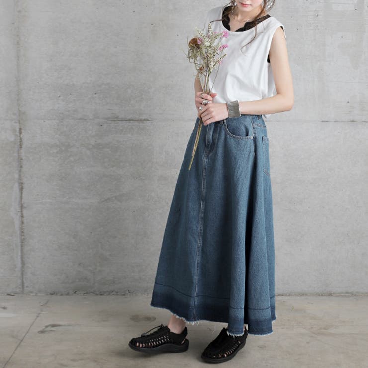 デニム デニムスカート スカート ロングスカート ロング マキシ レディース | HUG.U | 詳細画像22 