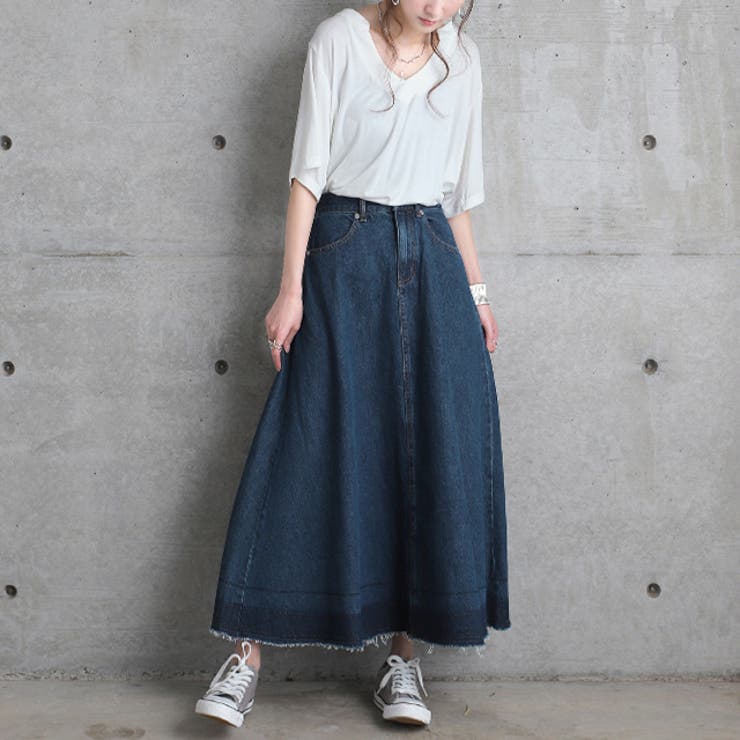 デニム デニムスカート スカート ロングスカート ロング マキシ レディース | HUG.U | 詳細画像6 