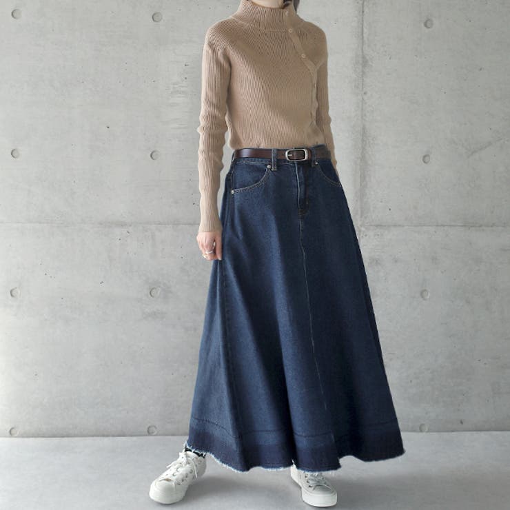 ウォッシュブルー | デニム デニムスカート スカート ロングスカート ロング マキシ レディース | HUG.U