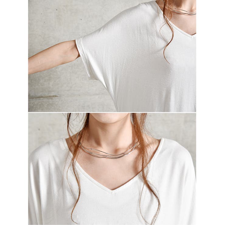 トップス レディース Tシャツ カットソー 半袖 Vネック 無地 シンプル ド | HUG.U | 詳細画像21 
