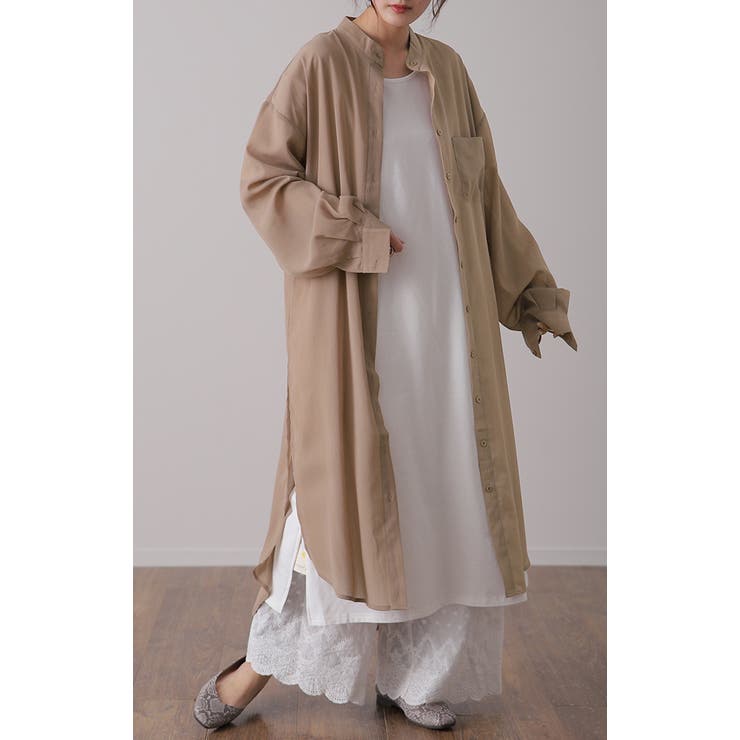 品質保証 シャツ レディース シアーシャツ ロングシャツ ロング ジャケット・アウター
