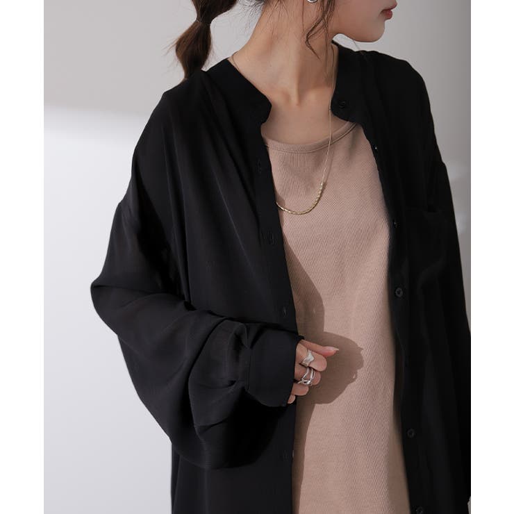 シャツ レディース シアーシャツ ロングシャツ ロング ワンピース 長袖 シア | HUG.U | 詳細画像8 