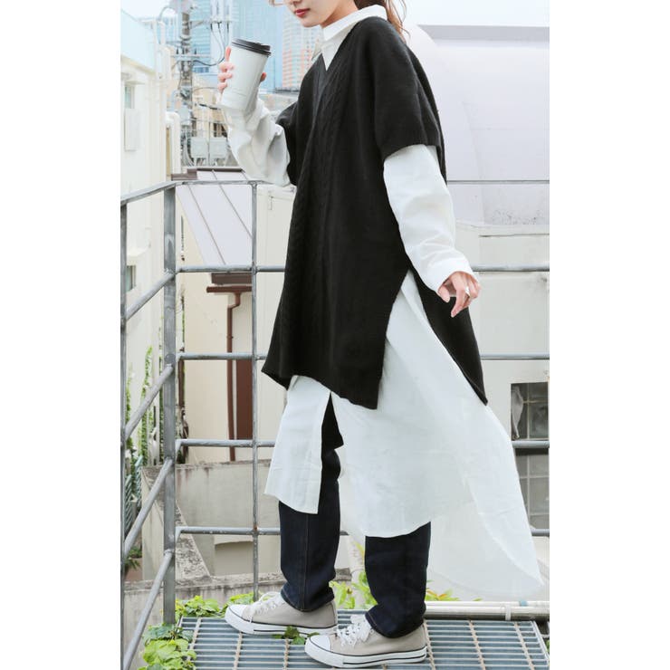 ニット ベスト レディース レイヤード ニットベスト トップス セーター 半袖 | HUG.U | 詳細画像21 