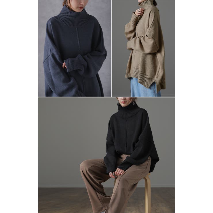 ニット レディース  タートルネック トップス ハイネック セーター ウール | HUG.U | 詳細画像23 