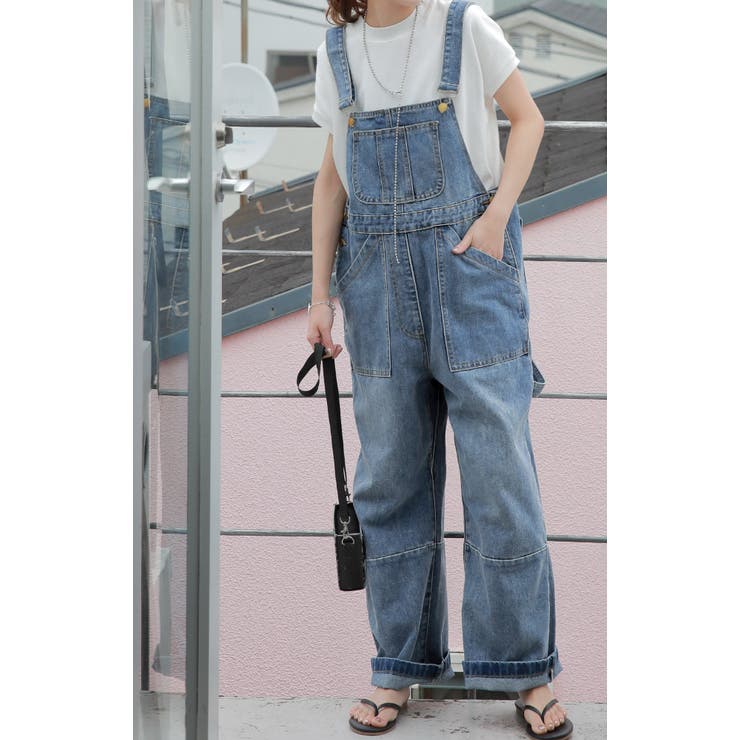 サロペット オーバーオール オールインワン レディース デニム 大きいサイズ | HUG.U | 詳細画像14 