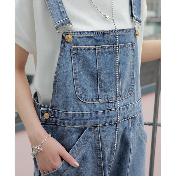 サロペット オーバーオール オールインワン レディース デニム 大きいサイズ | HUG.U | 詳細画像18 