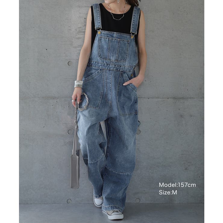 サロペット オーバーオール オールインワン レディース デニム 大きいサイズ | HUG.U | 詳細画像19 
