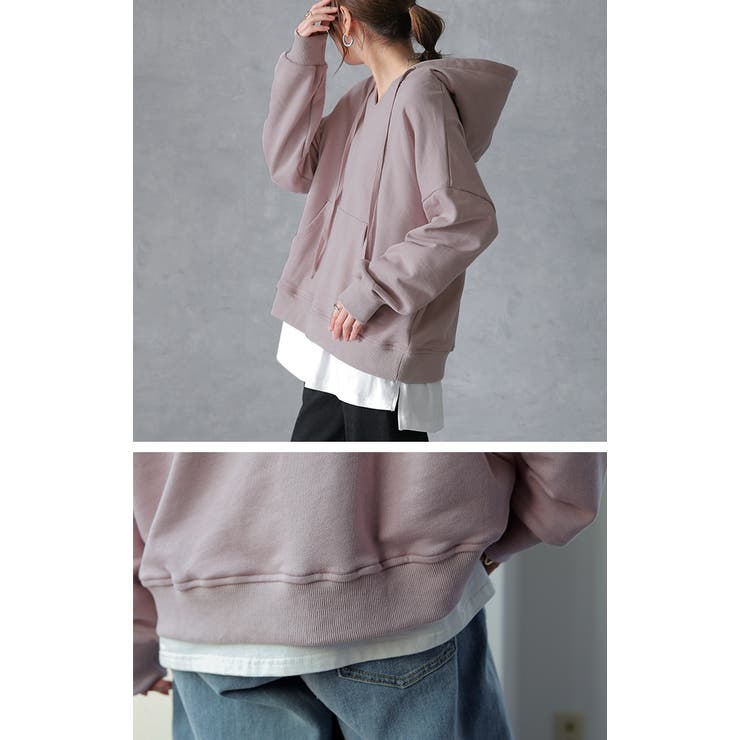 パーカー トップス レディース キーネック トレーナー スウェット スエット | HUG.U | 詳細画像19 