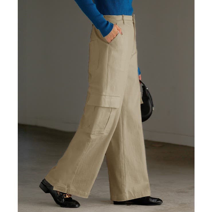 サンドベージュ | パンツ レディース ワイドパンツ チノパン ベイカーパンツ カーゴパンツ ワー | HUG.U
