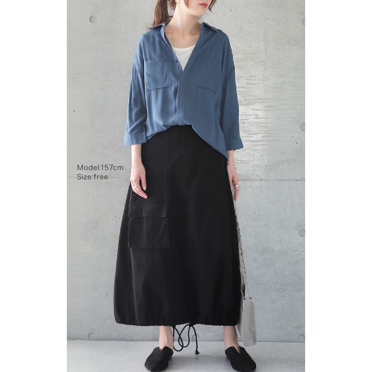 スカート レディース ロングスカート ベイカースカート ロング ベイカー 大き | HUG.U | 詳細画像18 