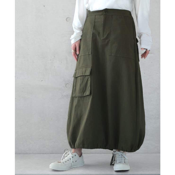 スカート レディース ロングスカート ベイカースカート ロング ベイカー 大き | HUG.U | 詳細画像5 