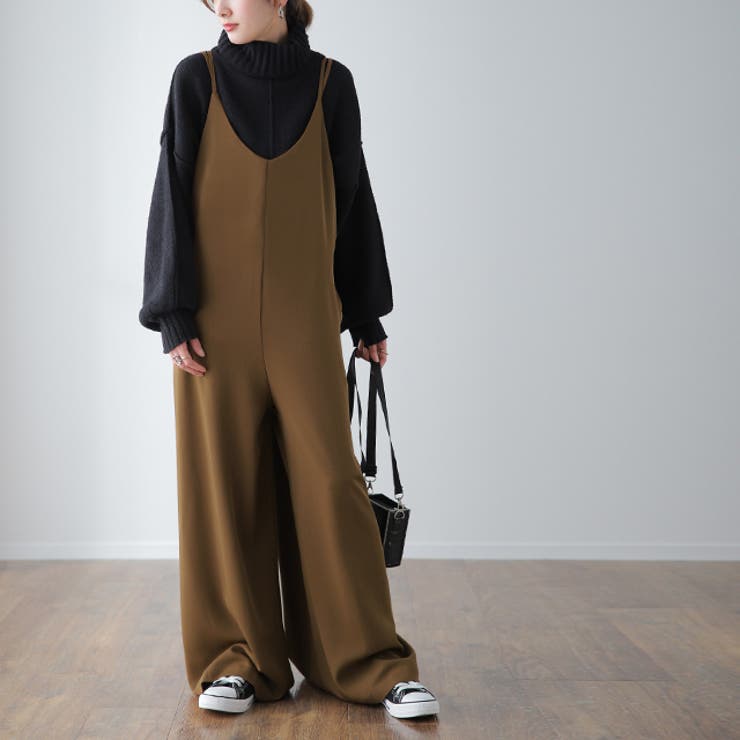 キャラメルブラウン | サロペット レディース 大きいサイズ サロペ オーバーオール パンツ オールイ | HUG.U