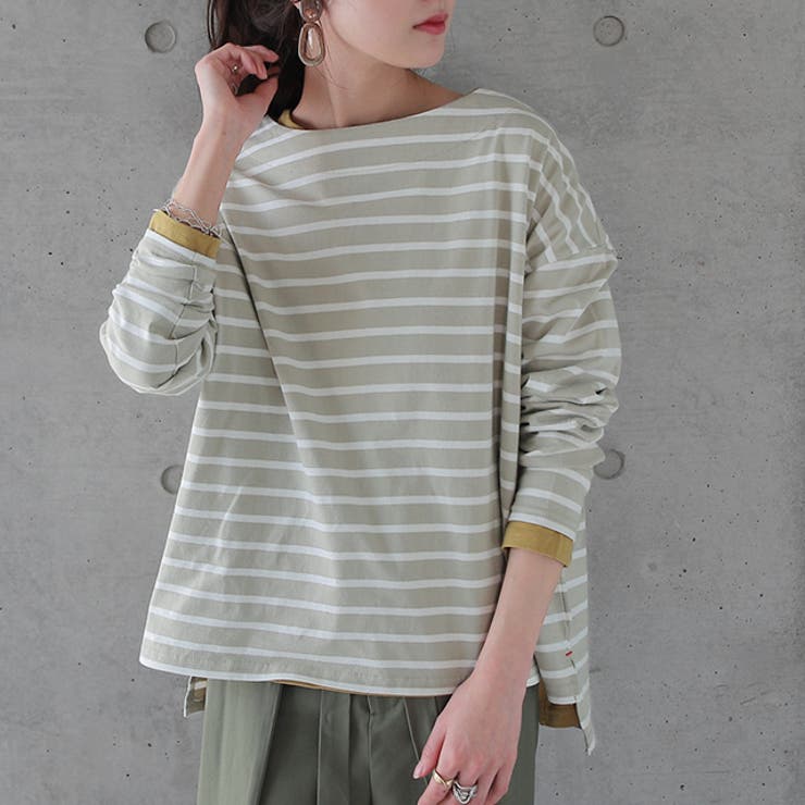 カットソー ロンT レディース トップス ロングTシャツ ボート