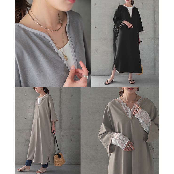 ワンピース レディース 長袖 ワンピ ロング ドルマン ロングワンピース パイ | HUG.U | 詳細画像20 