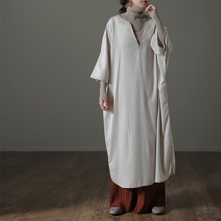 ホワイトオーツ | ワンピース レディース 長袖 ワンピ ロング ドルマン ロングワンピース パイ | HUG.U