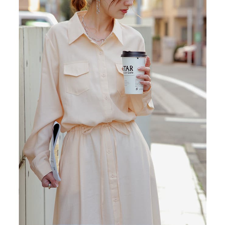 ワンピース レディース 長袖 ロングワンピース シャツワンピース マキシワンピ | HUG.U | 詳細画像30 