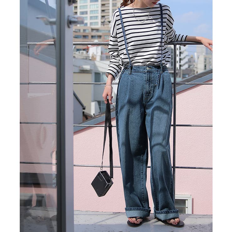 デニムパンツ サロペット レディース デニム サスペンダー