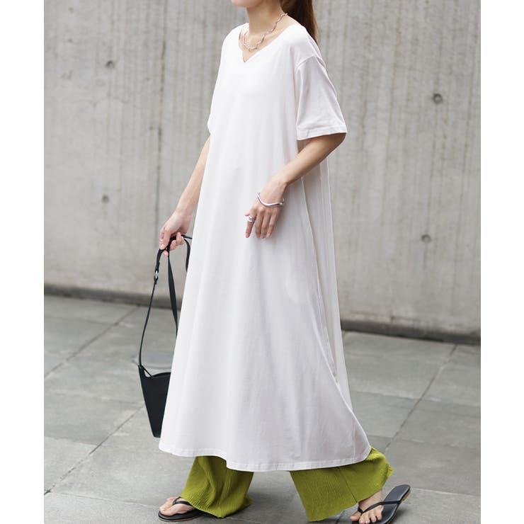 ワンピース レディース ロングワンピース 半袖 Tシャツワンピ 黒