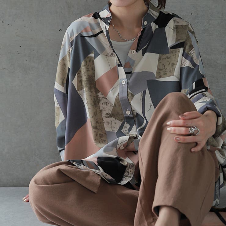 アーバンブルー | シャツ シアーシャツ レディース シアー トップス ブラウス バンドカラー | HUG.U