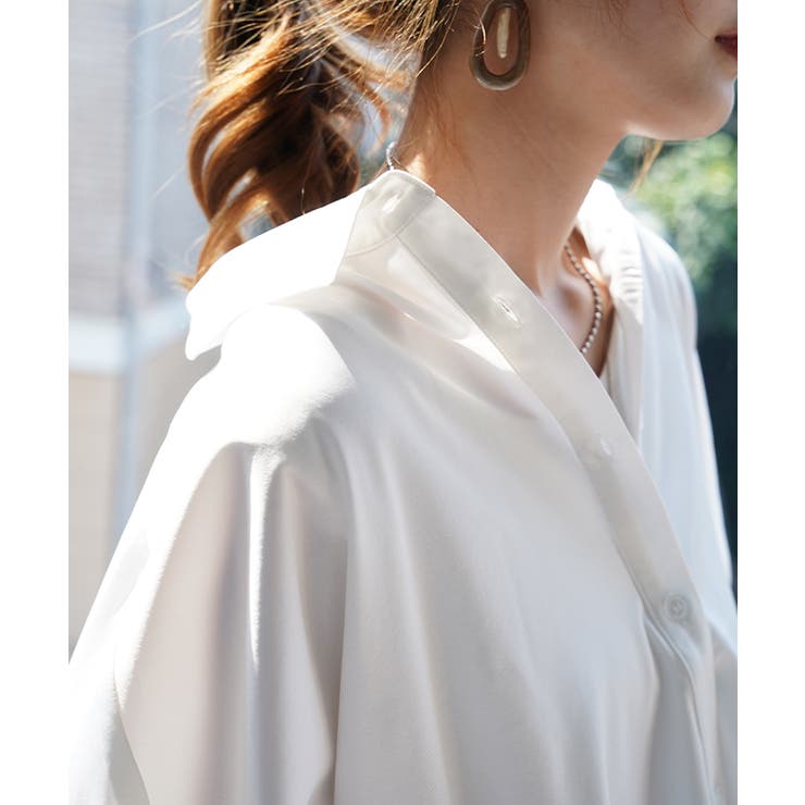 トップス ブラウス レディース 体型カバー お尻が隠れる 半袖 ドルマン アシ | HUG.U | 詳細画像14 