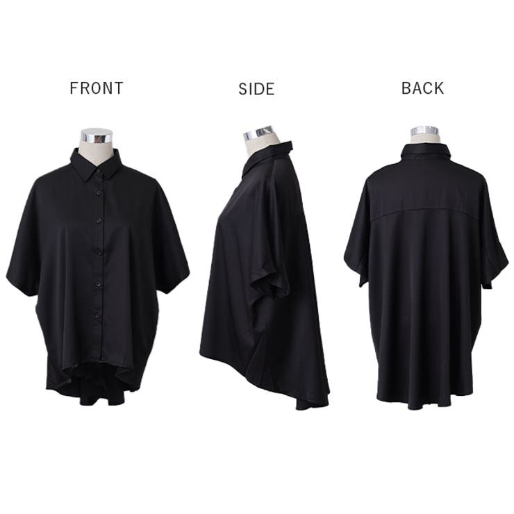 トップス ブラウス レディース 体型カバー お尻が隠れる 半袖 ドルマン アシ | HUG.U | 詳細画像23 