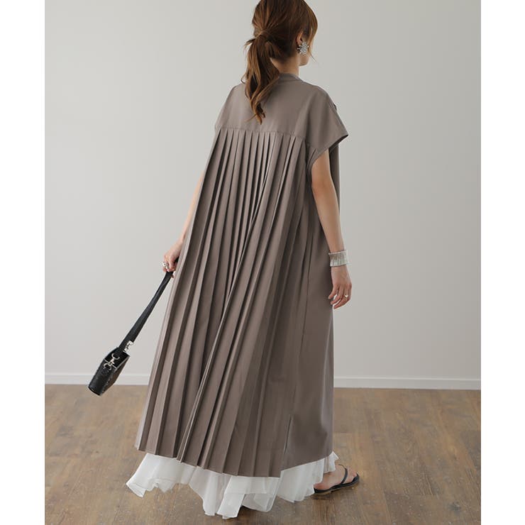 ワンピース レディース ロング シャツワンピース ロングワンピース 黒 半袖 | HUG.U | 詳細画像5 
