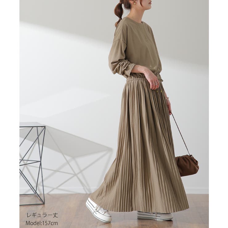 ワンピース ロング プリーツ レディース ロングワンピース 長袖 | HUG.U | 詳細画像25 