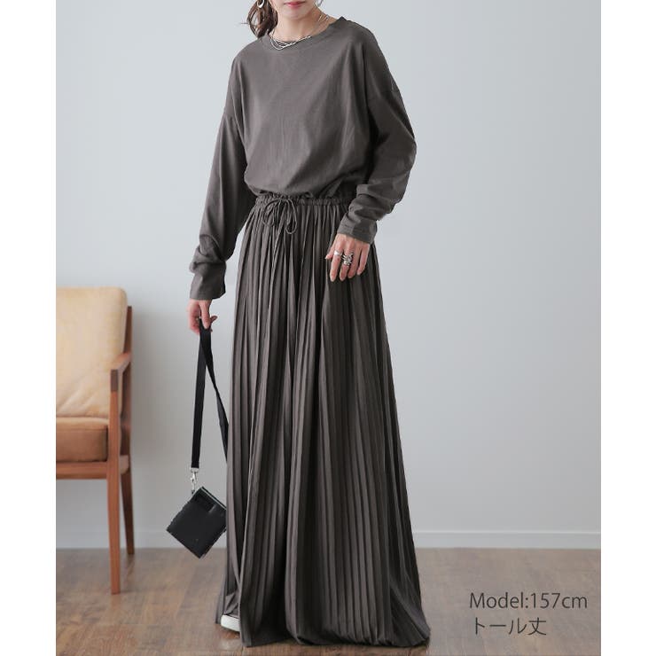 ワンピース ロング プリーツ レディース ロングワンピース 長袖 | HUG.U | 詳細画像29 