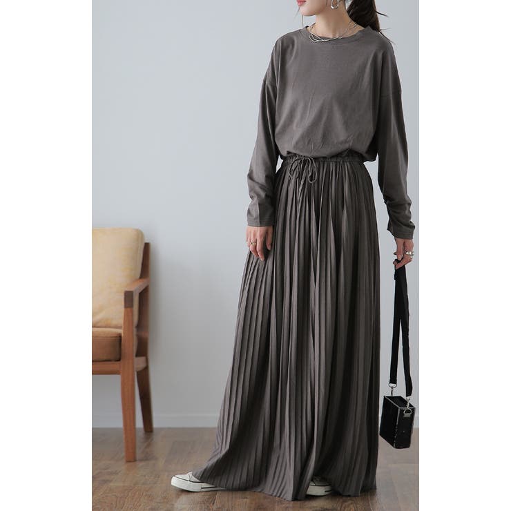 ワンピース ロング プリーツ レディース ロングワンピース 長袖 | HUG.U | 詳細画像9 