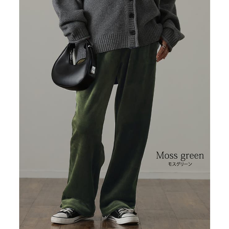 パンツ レディース 裏起毛 リブ ズボン リブパンツ ボトムス ロング スリッ | HUG.U | 詳細画像14 