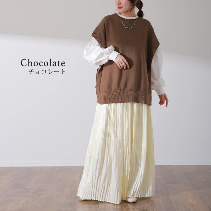 ベスト レディース ニット レイヤード ニットベスト セーター サイドリボン | HUG.U | 詳細画像11 