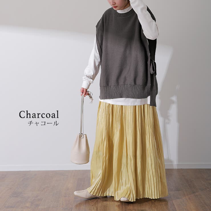 ベスト レディース ニット レイヤード ニットベスト セーター サイドリボン | HUG.U | 詳細画像16 