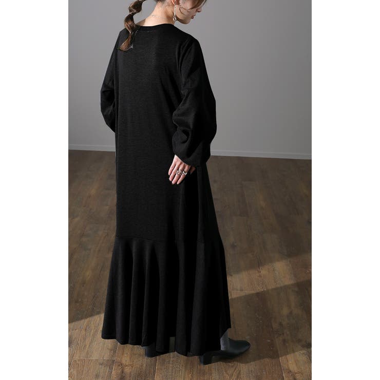 ワンピース レディース マーメイド 長袖 ワンピ 黒 ロングワンピース Aライ | HUG.U | 詳細画像24 