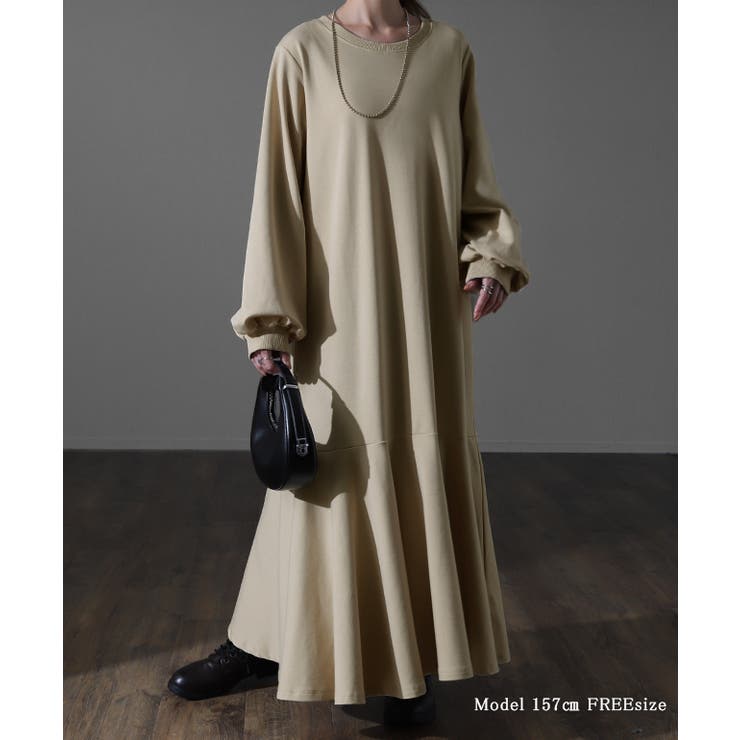 ワンピース レディース マーメイド 長袖 ワンピ 黒 ロングワンピース Aライ | HUG.U | 詳細画像8 