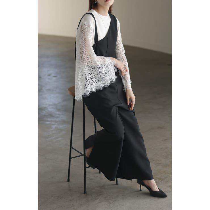 ニット トップス レディース レース レーストップス ケープ シアー  ブラック[品番：HHHW0001277]｜HUG.U（ハグユー）のレディースファッション通販｜SHOPLIST（ショップリスト）