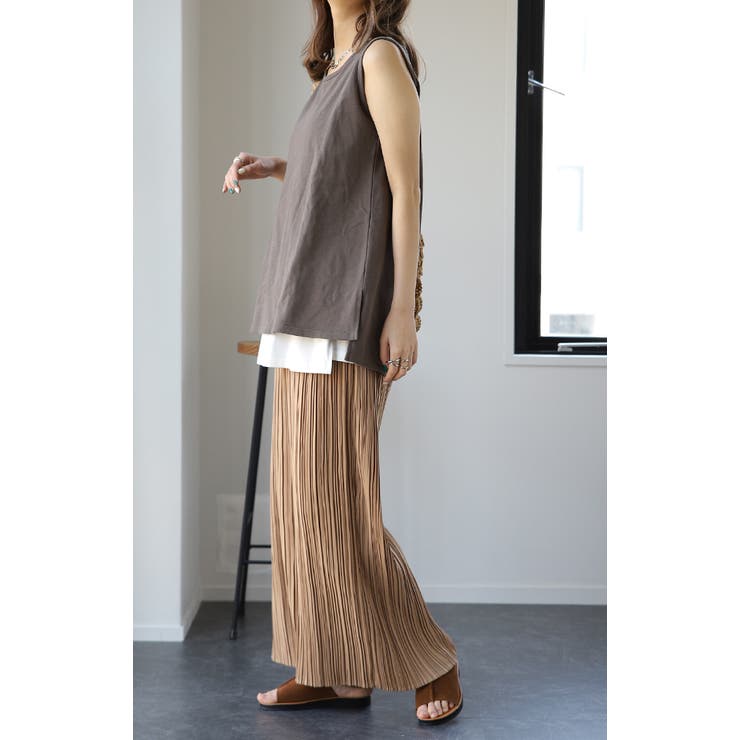 パンツ レディース ボトムス プリーツ ワイドパンツ ワイド プリーツパンツ | HUG.U | 詳細画像15 