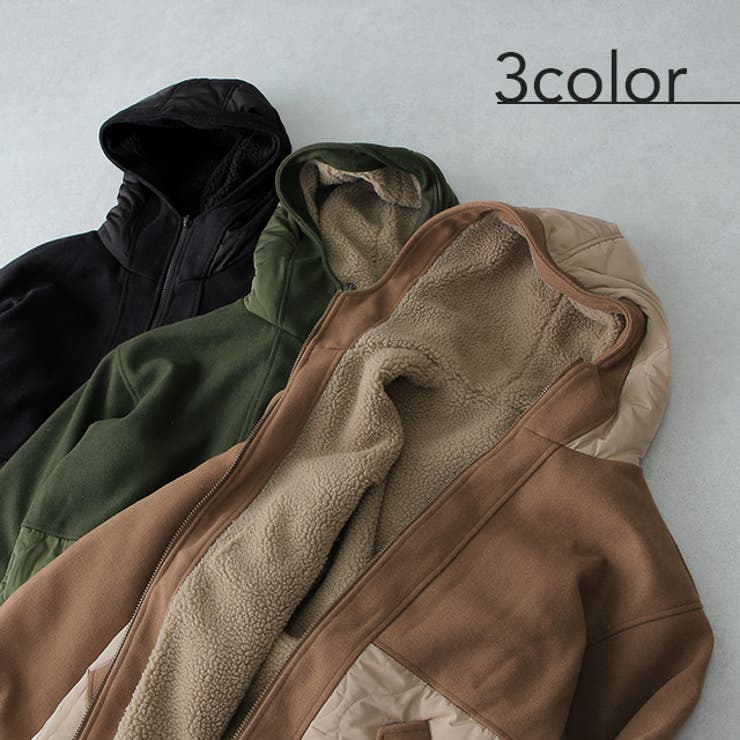 アウター リバーシブル キルティング コート レディース モッズコート ボア | HUG.U | 詳細画像30 