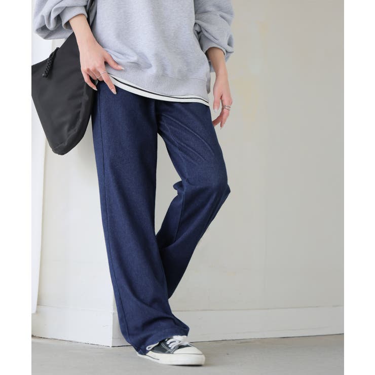 ストレートverデニムブルー(レギュラー丈) | パンツ レディース レギンスパンツ レギパン スキニーパンツ デニム 美脚 ス | HUG.U