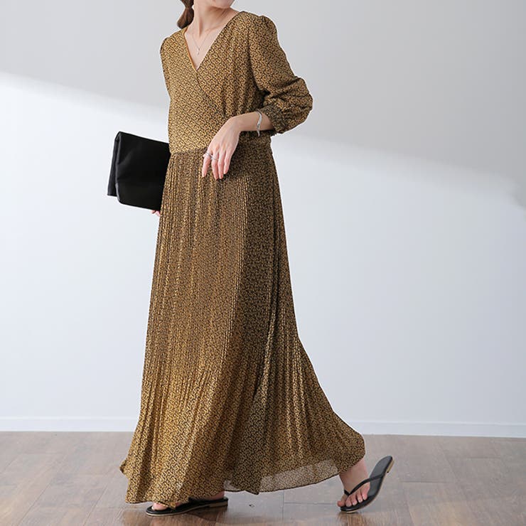 ブロンズブルーム | ワンピース シフォン プリーツ ロングワンピース レディース プリーツワンピ | HUG.U