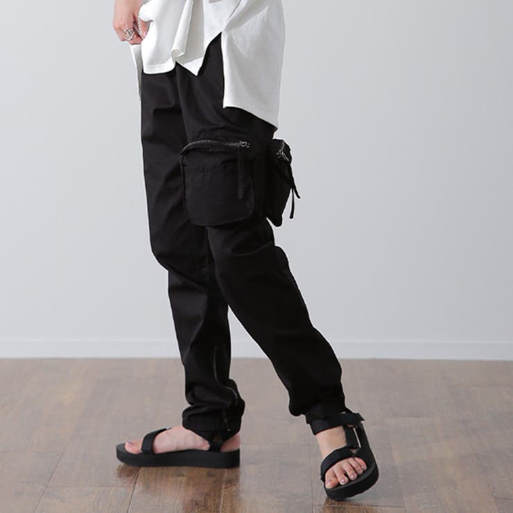 ブラック | パンツ レディース 綿 カーゴパンツ ボトムス チノパン ポケット スキニー | HUG.U