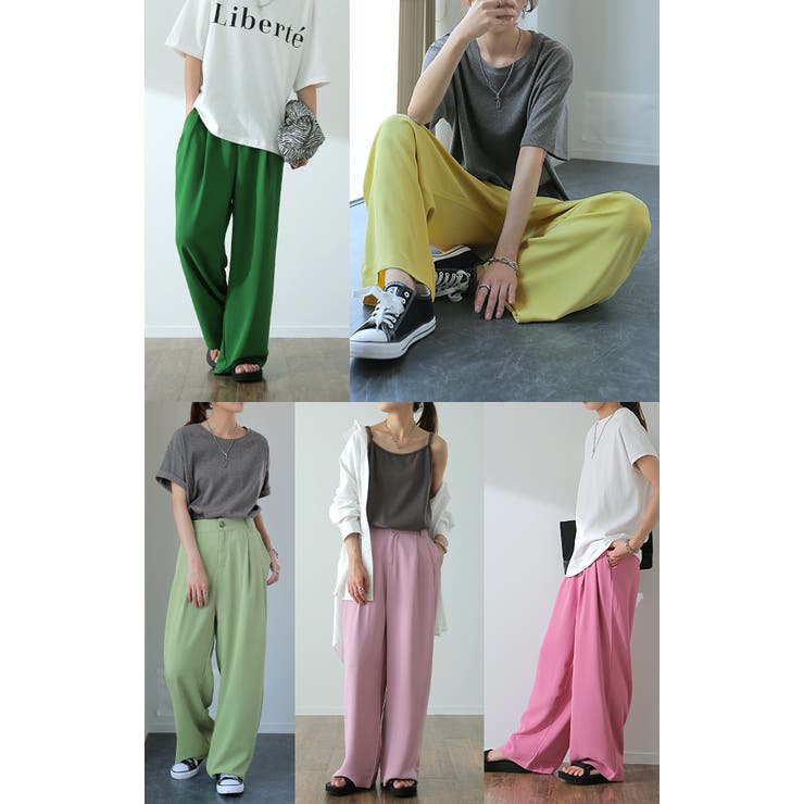 驚きの価格が実現！ パンツ レディース ワイドパンツ スラックス ワイド ロング パンツ