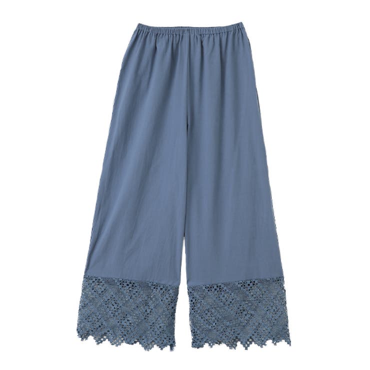 B柄ブルー | ペチパンツ 綿100% コットン パンツ ペチコート インナー レイヤード 重 | HUG.U