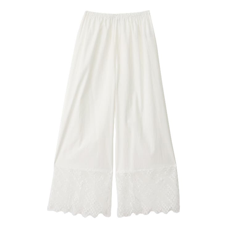 B柄ホワイト | ペチパンツ 綿100% コットン パンツ ペチコート インナー レイヤード 重 | HUG.U