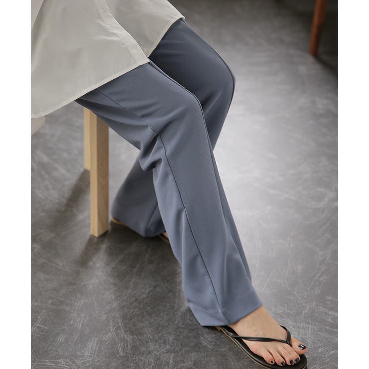 パンツ レディース ワイドパンツ ロング フレアパンツ センターライン ゴム | HUG.U | 詳細画像16 